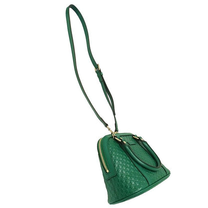 Gucci Bag Women's Brand Handbag Shoulder Bag 2way Micro GG Shima Leather Green