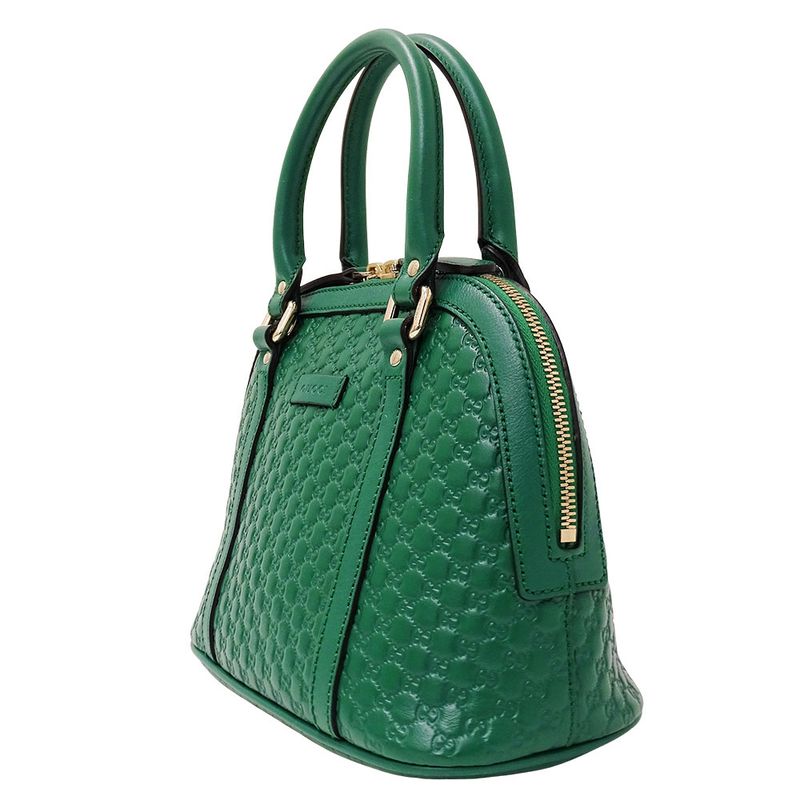 Gucci Bag Women's Brand Handbag Shoulder Bag 2way Micro GG Shima Leather Green