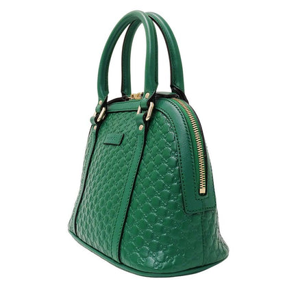 Gucci Bag Women's Brand Handbag Shoulder Bag 2way Micro GG Shima Leather Green