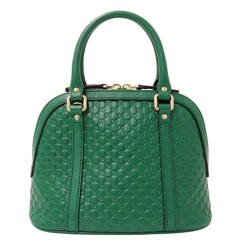 Gucci Bag Women's Brand Handbag Shoulder Bag 2way Micro GG Shima Leather Green