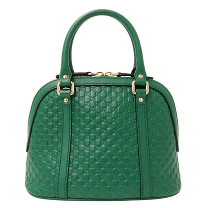 Gucci Bag Women's Brand Handbag Shoulder Bag 2way Micro GG Shima Leather Green