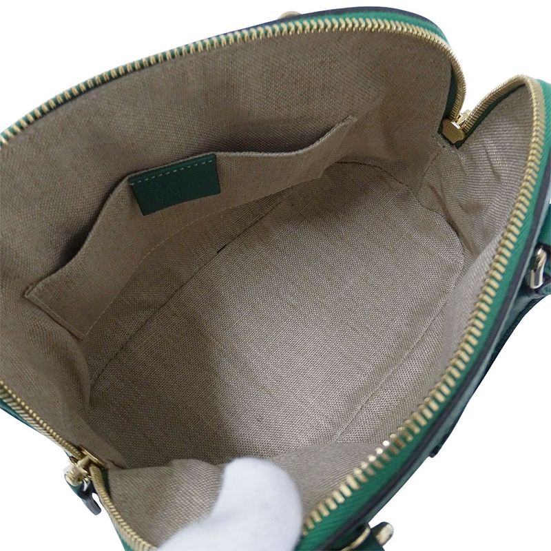 Gucci Bag Women's Brand Handbag Shoulder Bag 2way Micro GG Shima Leather Green