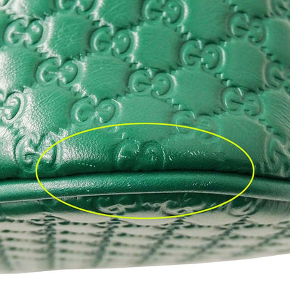 Gucci Bag Women's Brand Handbag Shoulder Bag 2way Micro GG Shima Leather Green