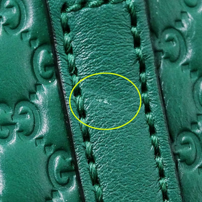 Gucci Bag Women's Brand Handbag Shoulder Bag 2way Micro GG Shima Leather Green