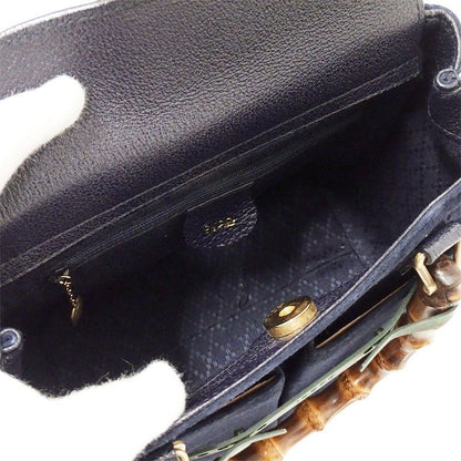 Gucci Bag Women's Brand Handbag Shoulder Bag 2way Bamboo Suede Navy 000/123