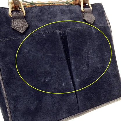Gucci Bag Women's Brand Handbag Shoulder Bag 2way Bamboo Suede Navy 000/123