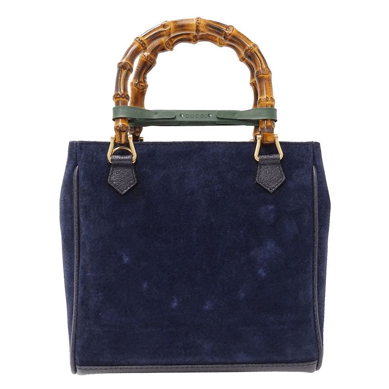 Gucci Bag Women's Brand Handbag Shoulder Bag 2way Bamboo Suede Navy 000/123