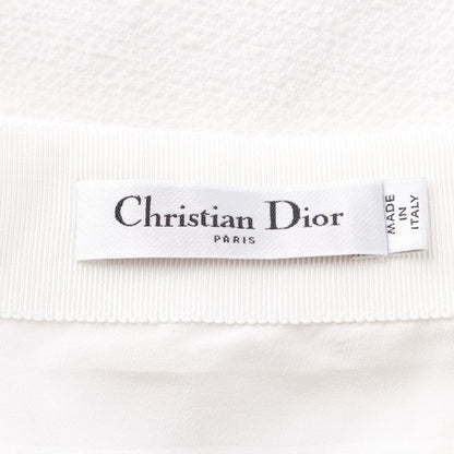 Christian Dior 24 Years Technical Virgin Wool Humidi Skirt 421j46a1761 White 40