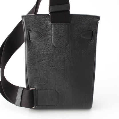 Hermes 2023 B Kelly Akkado PM Togo One Shoulder Body Bag Black Silver Hardware