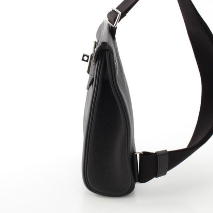 Hermes 2023 B Kelly Akkado PM Togo One Shoulder Body Bag Black Silver Hardware
