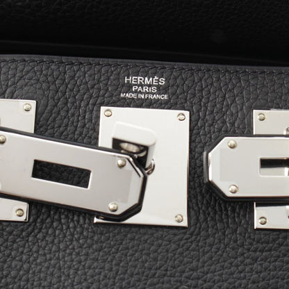 Hermes 2023 B Kelly Akkado PM Togo One Shoulder Body Bag Black Silver Hardware