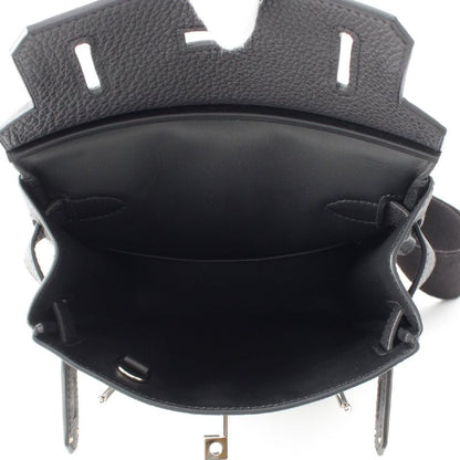 Hermes 2023 B Kelly Akkado PM Togo One Shoulder Body Bag Black Silver Hardware