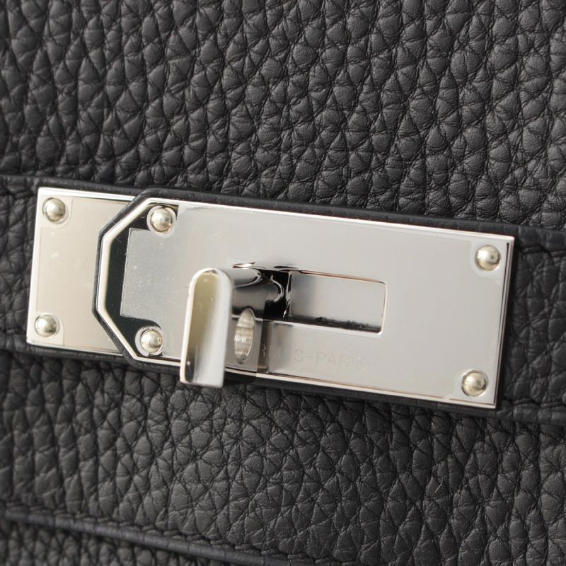 Hermes 2023 B Kelly Akkado PM Togo One Shoulder Body Bag Black Silver Hardware
