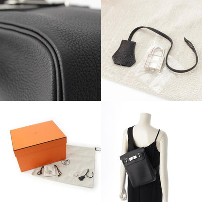 Hermes 2023 B Kelly Akkado PM Togo One Shoulder Body Bag Black Silver Hardware