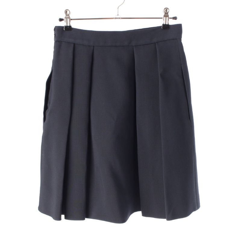 Christian Dior Wool Silk Pleated Mini Skirt Bottoms 041j45a1166 Dark Navy 36
