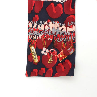 Louis Vuitton Bandeau Silk Monogram Key Pattern Logo Scarf Shawl Red