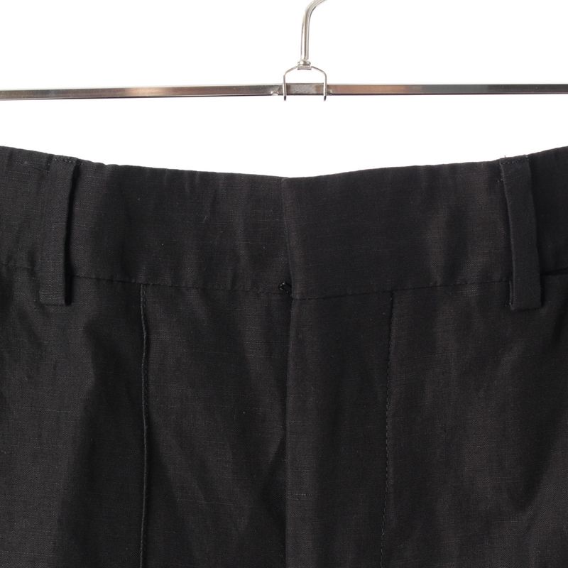 Hermes Wool Linen Pants Bottoms Slacks 63522000 Black 38