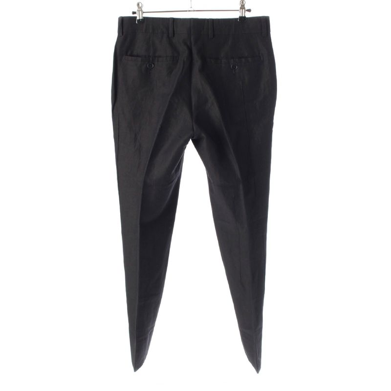 Hermes Wool Linen Pants Bottoms Slacks 63522000 Black 38