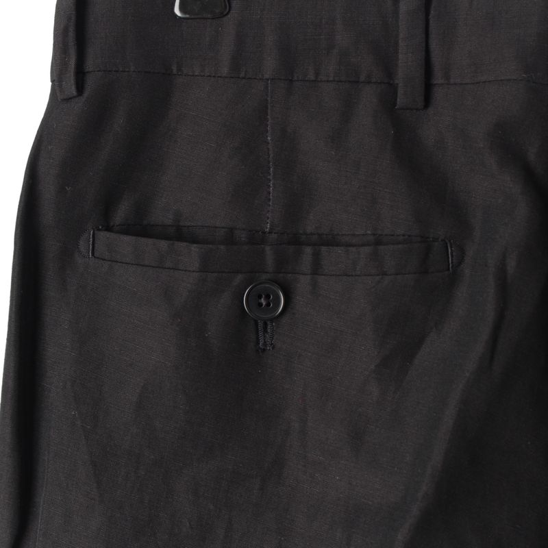 Hermes Wool Linen Pants Bottoms Slacks 63522000 Black 38