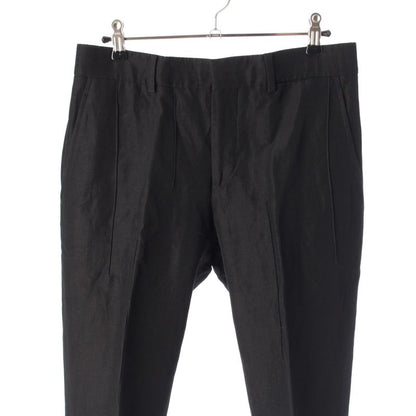 Hermes Wool Linen Pants Bottoms Slacks 63522000 Black 38