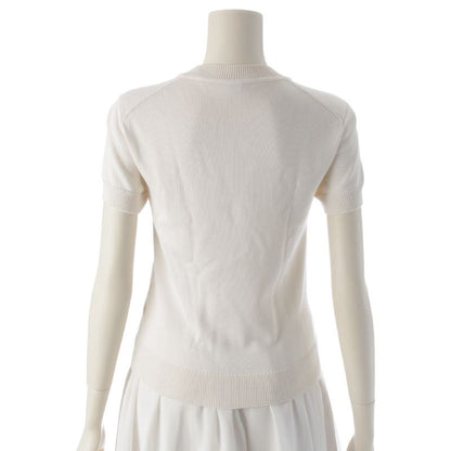 Hermes Viscose X Silk Charm Short Sleeve Knit Sweater Tops 2e2603d6 Ivory 36
