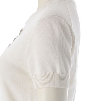 Hermes Viscose X Silk Charm Short Sleeve Knit Sweater Tops 2e2603d6 Ivory 36