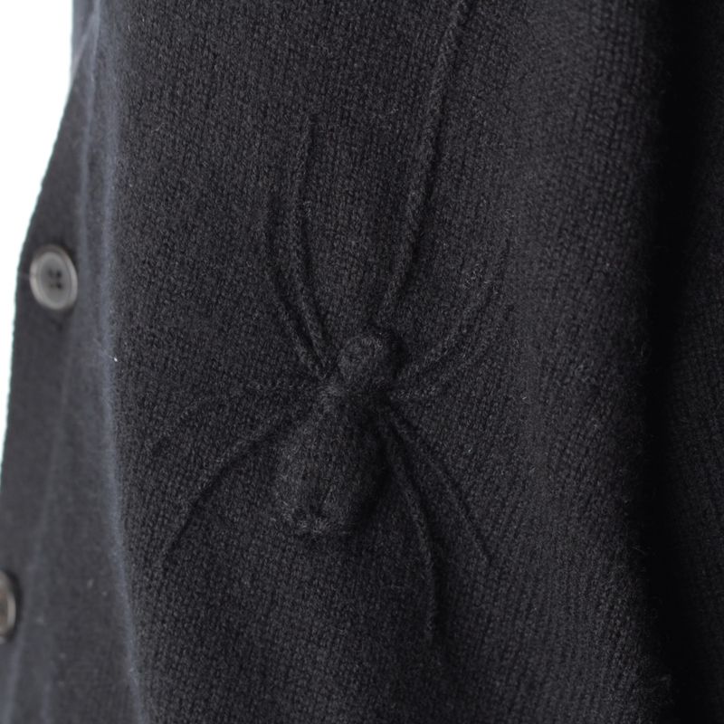 Hermes Cashmere Spider Motif Knit Cardigan Tops Black M