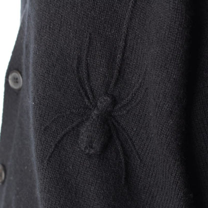 Hermes Cashmere Spider Motif Knit Cardigan Tops Black M