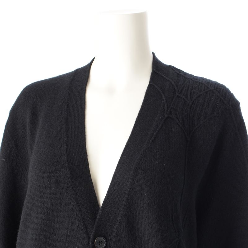 Hermes Cashmere Spider Motif Knit Cardigan Tops Black M