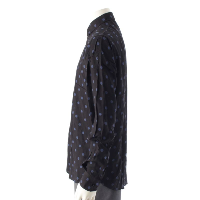 Saint Laurent 16 Year Eddy Period Dot Polka Dot Long Sleeve Shirt Tops 376916