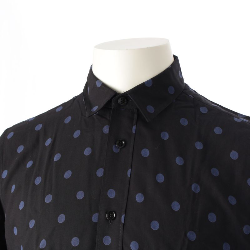 Saint Laurent 16 Year Eddy Period Dot Polka Dot Long Sleeve Shirt Tops 376916