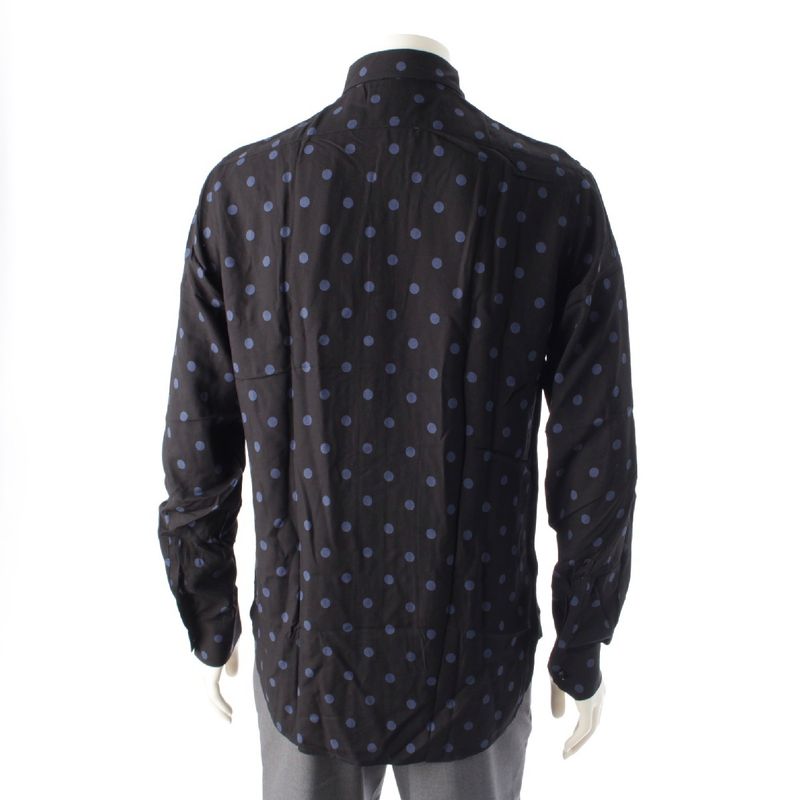 Saint Laurent 16 Year Eddy Period Dot Polka Dot Long Sleeve Shirt Tops 376916