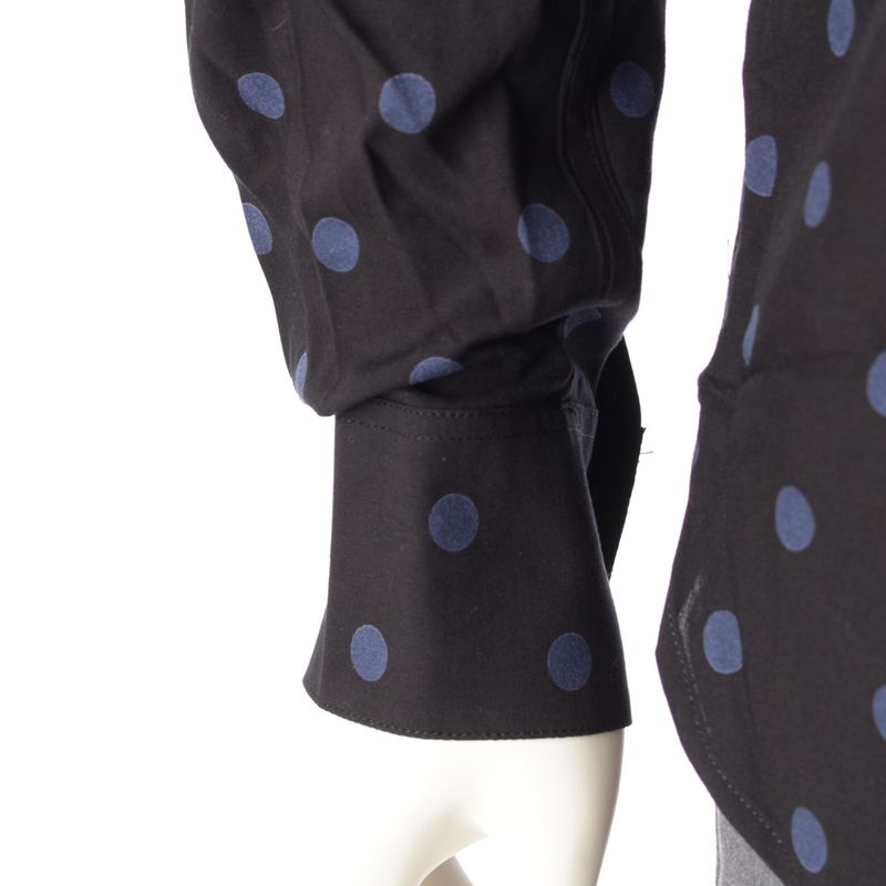 Saint Laurent 16 Year Eddy Period Dot Polka Dot Long Sleeve Shirt Tops 376916
