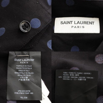 Saint Laurent 16 Year Eddy Period Dot Polka Dot Long Sleeve Shirt Tops 376916