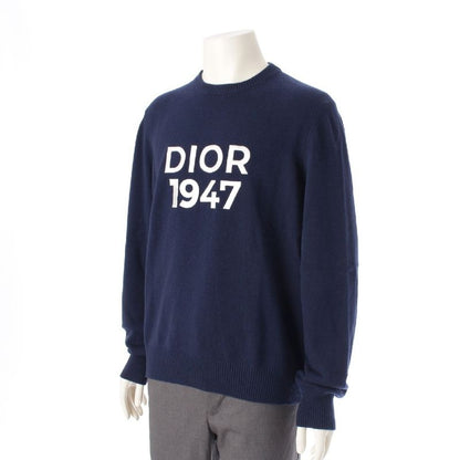 Dior Cashmere Wool Logo 1947 Knit Long Sleeve Tops 413m653at759 Navy M