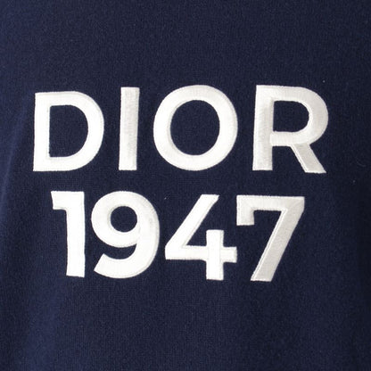 Dior Cashmere Wool Logo 1947 Knit Long Sleeve Tops 413m653at759 Navy M
