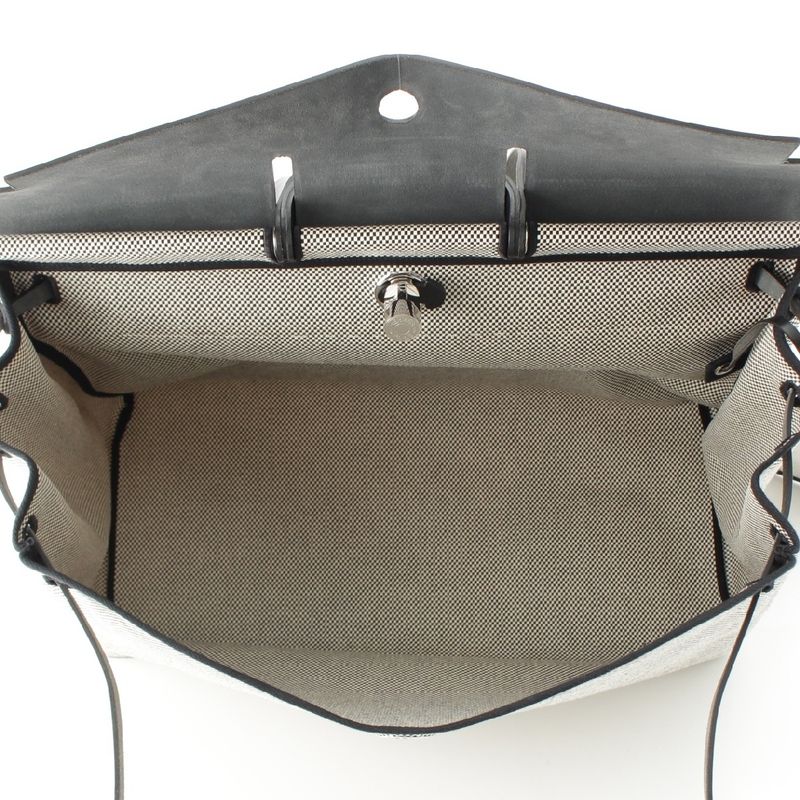 Hermes Herbag Her Bag Zip 50 le Tourne Cabin Toile GM Shoulder Handbag
