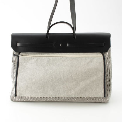 Hermes Herbag Her Bag Zip 50 le Tourne Cabin Toile GM Shoulder Handbag