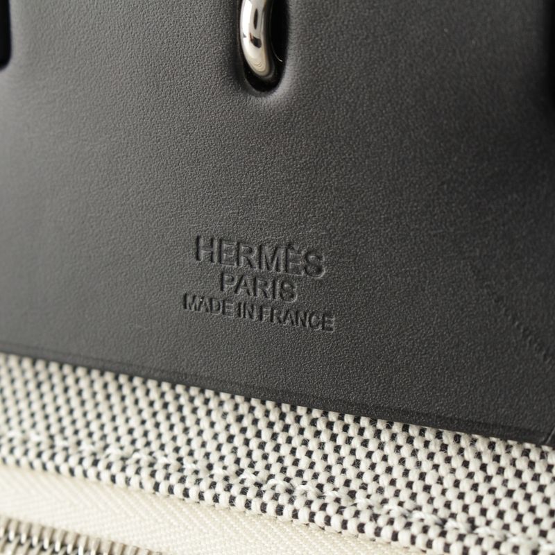 Hermes Herbag Her Bag Zip 50 le Tourne Cabin Toile GM Shoulder Handbag