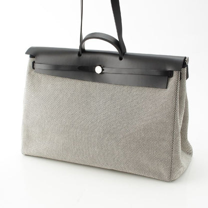 Hermes Herbag Her Bag Zip 50 le Tourne Cabin Toile GM Shoulder Handbag