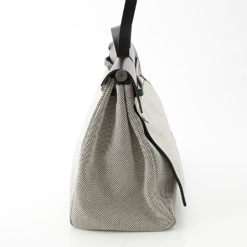 Hermes Herbag Her Bag Zip 50 le Tourne Cabin Toile GM Shoulder Handbag