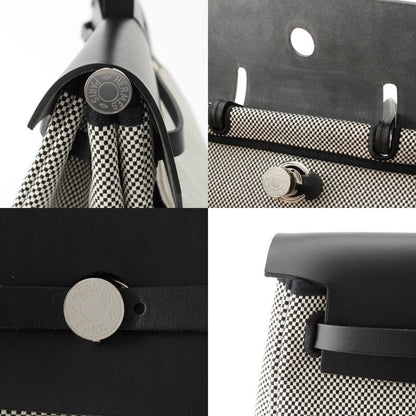 Hermes Herbag Her Bag Zip 50 le Tourne Cabin Toile GM Shoulder Handbag