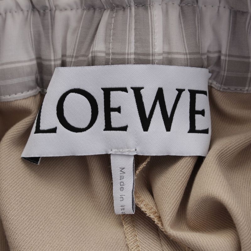 Loewe 25SS Cotton Anagram Logo Layered Cropped Chino Pants Trousers Slacks