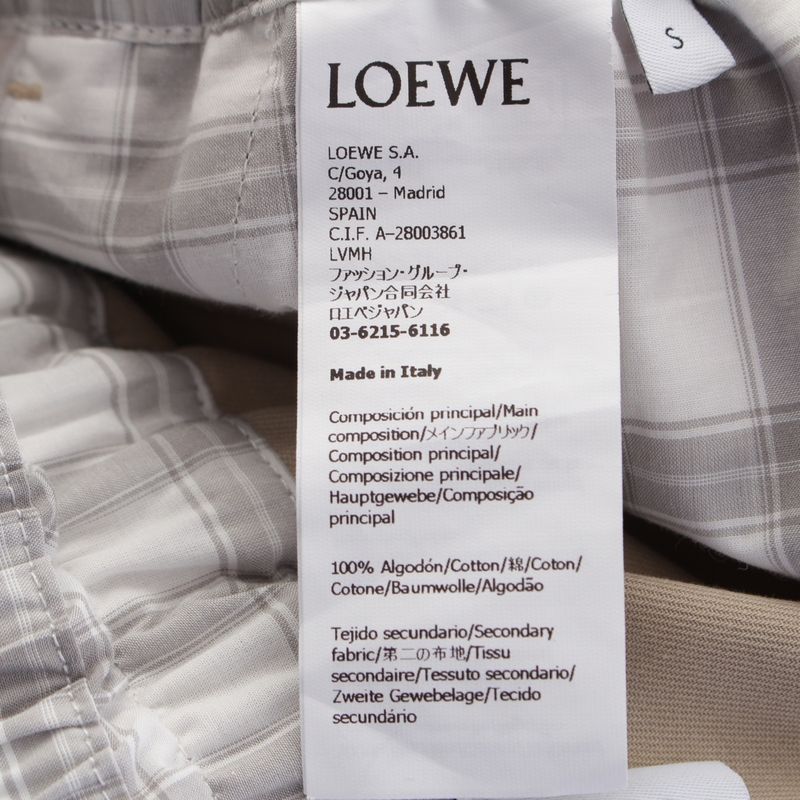 Loewe 25SS Cotton Anagram Logo Layered Cropped Chino Pants Trousers Slacks