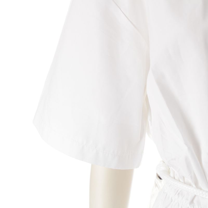 Prada 24 Years Cotton X Acetate X Viscose Short Sleeve Long Switching Dress