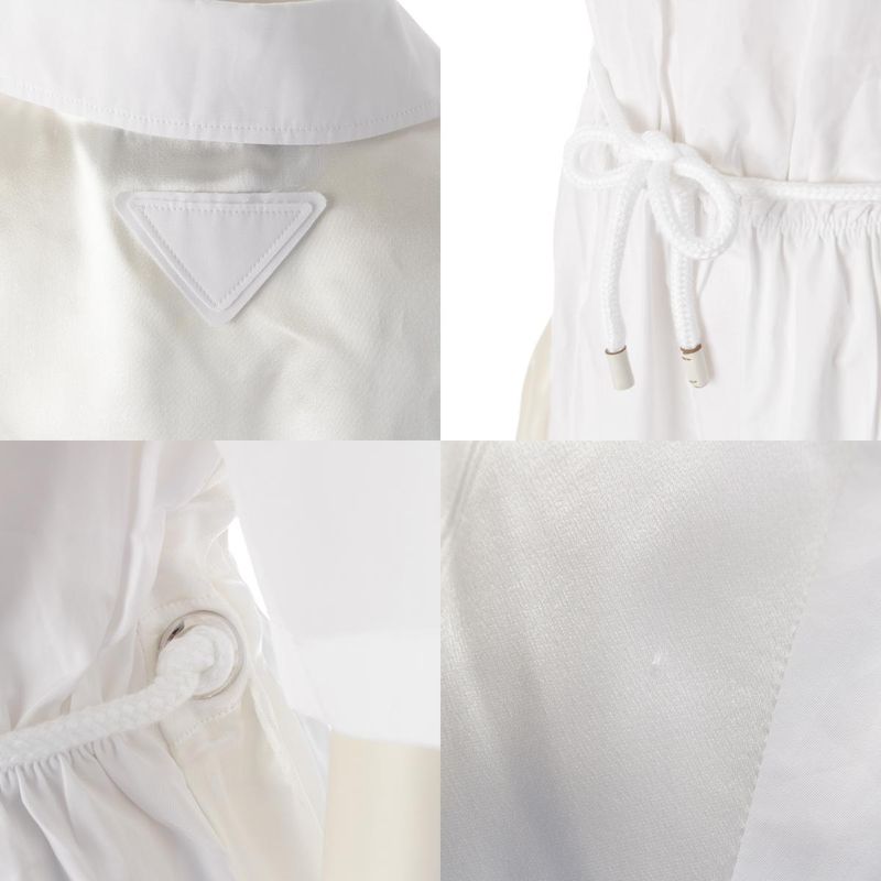 Prada 24 Years Cotton X Acetate X Viscose Short Sleeve Long Switching Dress