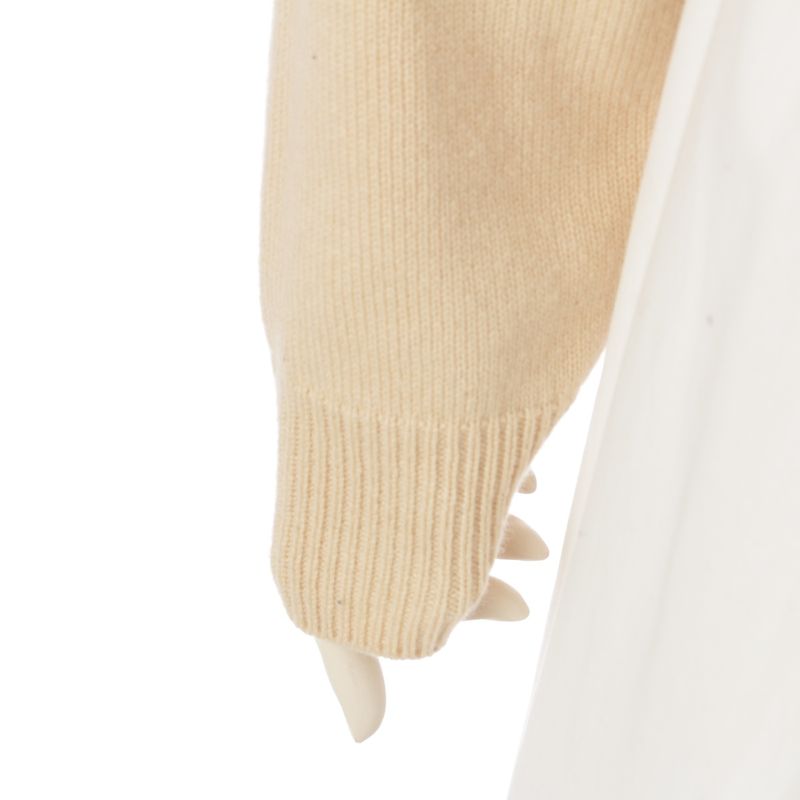 Celine Cashmere Eddy Period Carriage Embroidery Crew Neck Short Length Knit