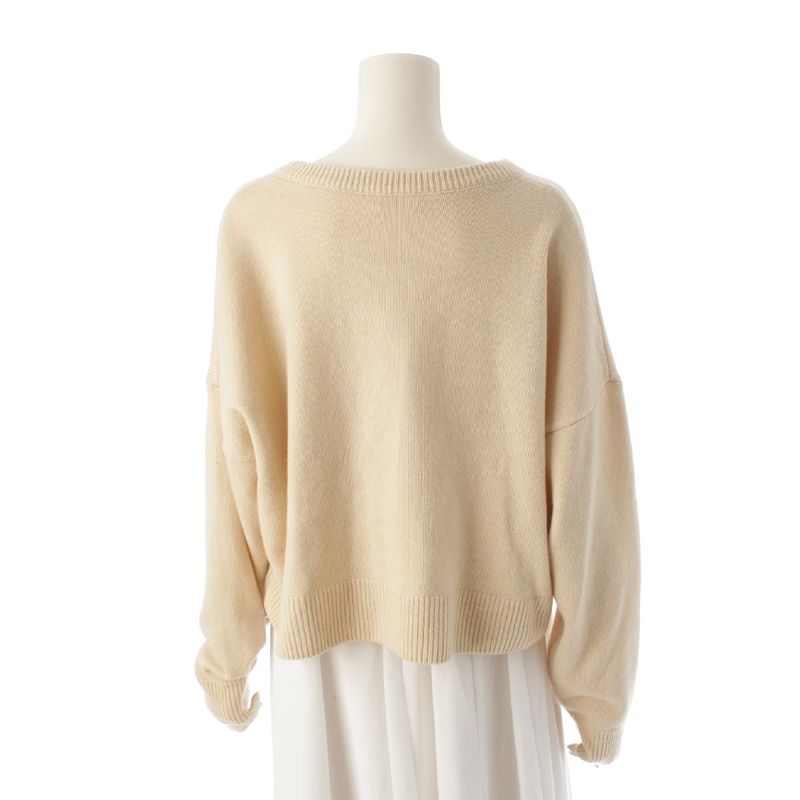 Celine Cashmere Eddy Period Carriage Embroidery Crew Neck Short Length Knit