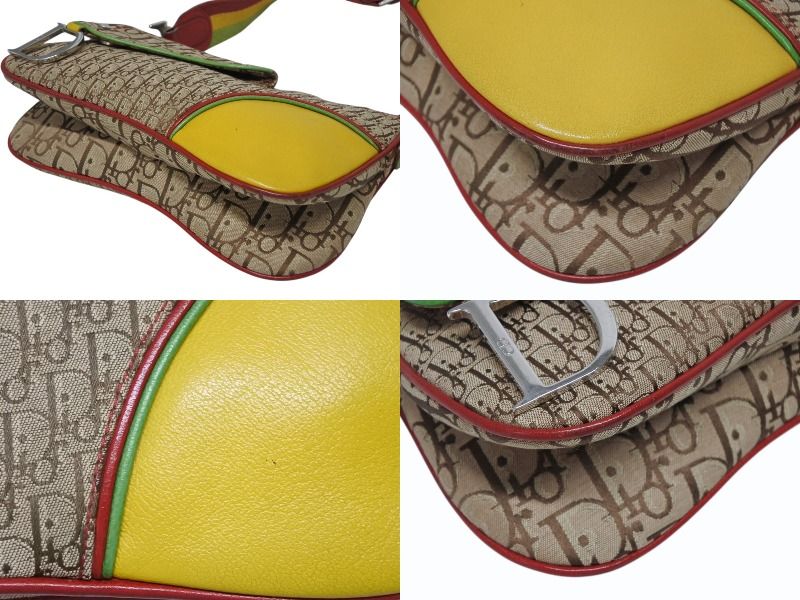 Dior Shoulder Bag Trotter Rasta Leather Canvas Silver — view 5