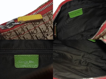 Dior Shoulder Bag Trotter Rasta Leather Canvas Silver — view 7